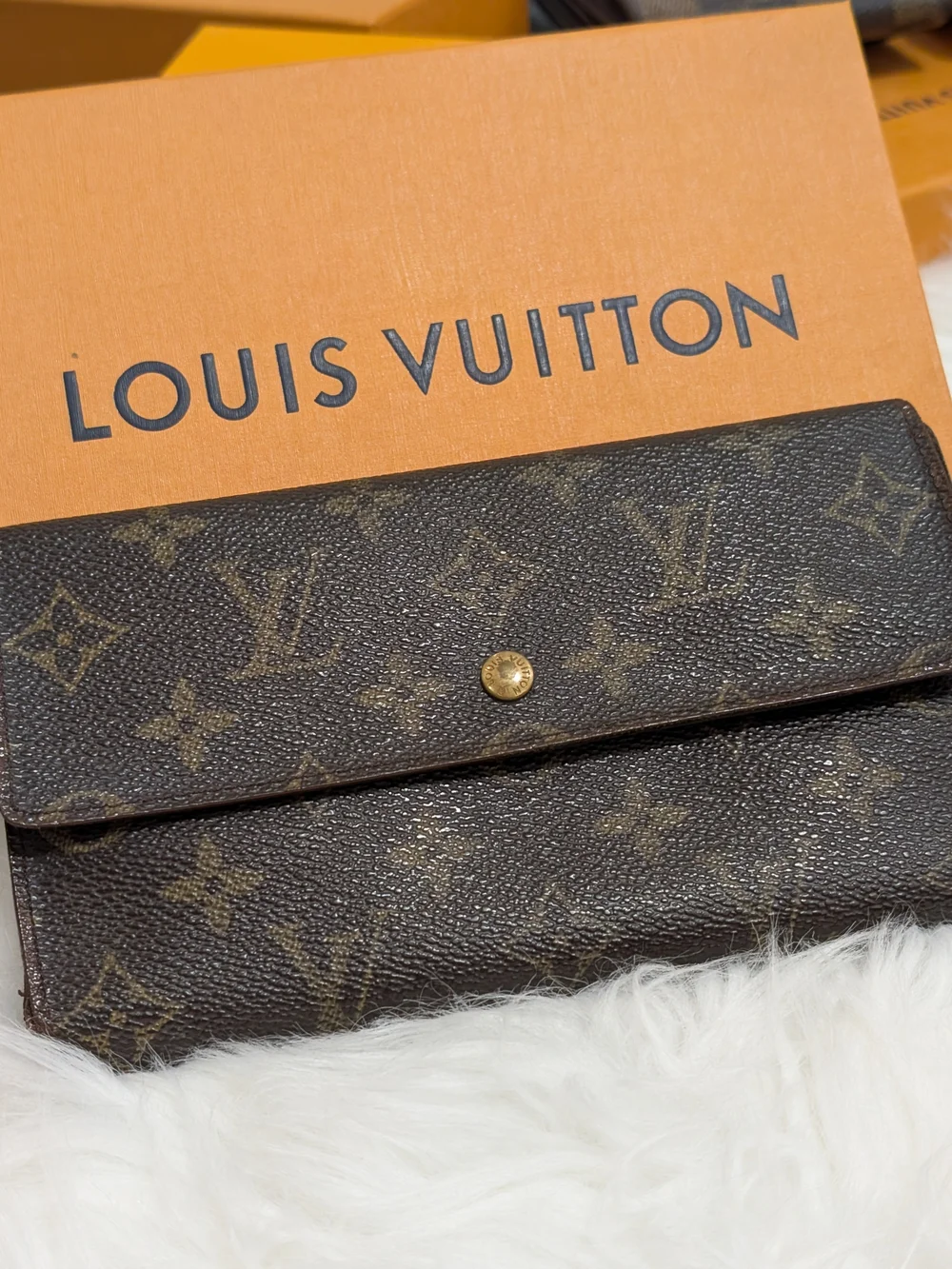 Vintage Louis Vuitton Monogram Continental Wallet - Brown & Gold Hardware